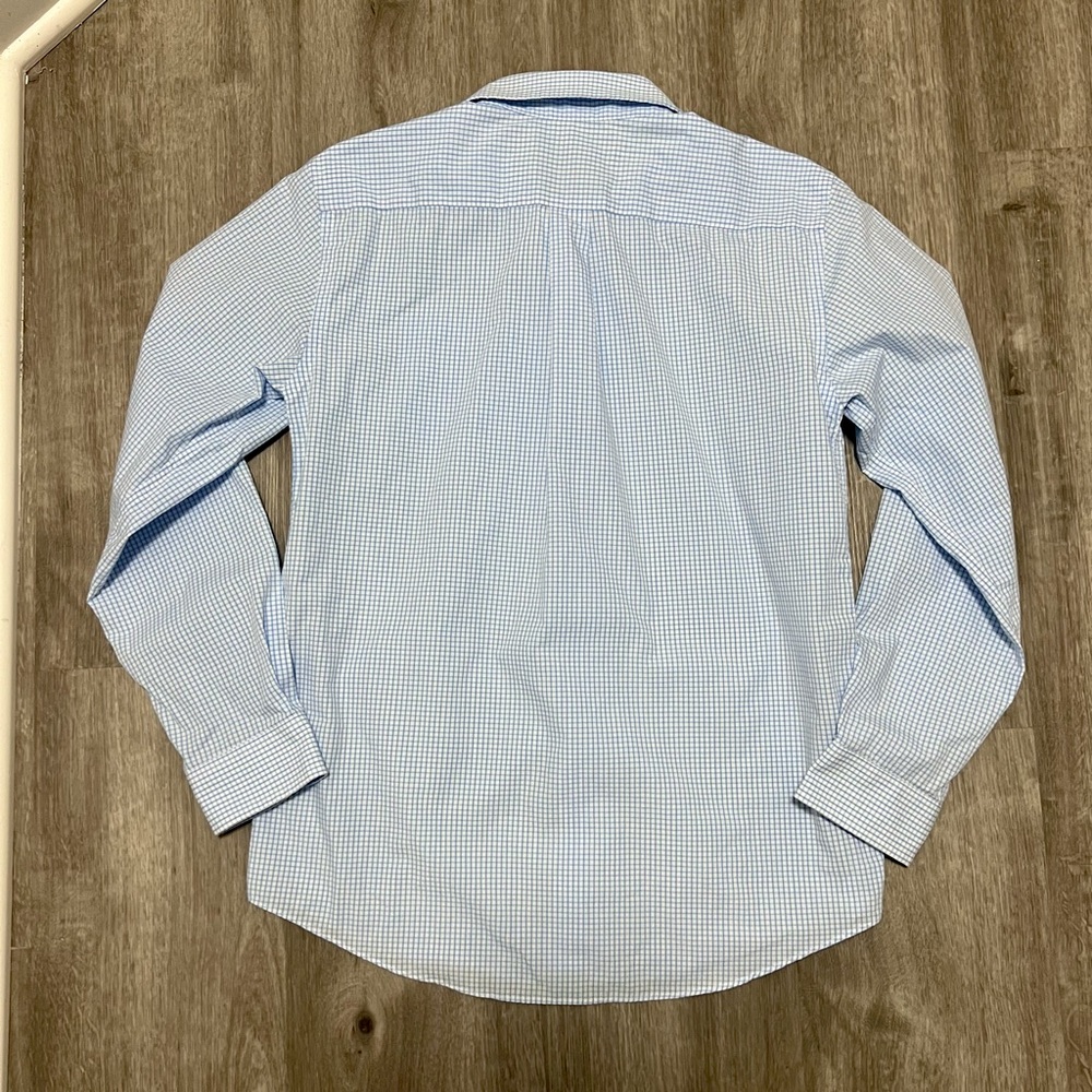 Cat & Jack Boys Blue Checkered Button Down, size XL (14) - Picture 2 of 3